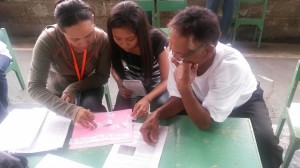 Participants engaged in  one of the exercises given by Sherry Paul Ramayla where they have to match the image (head and tail) of different families of bats.